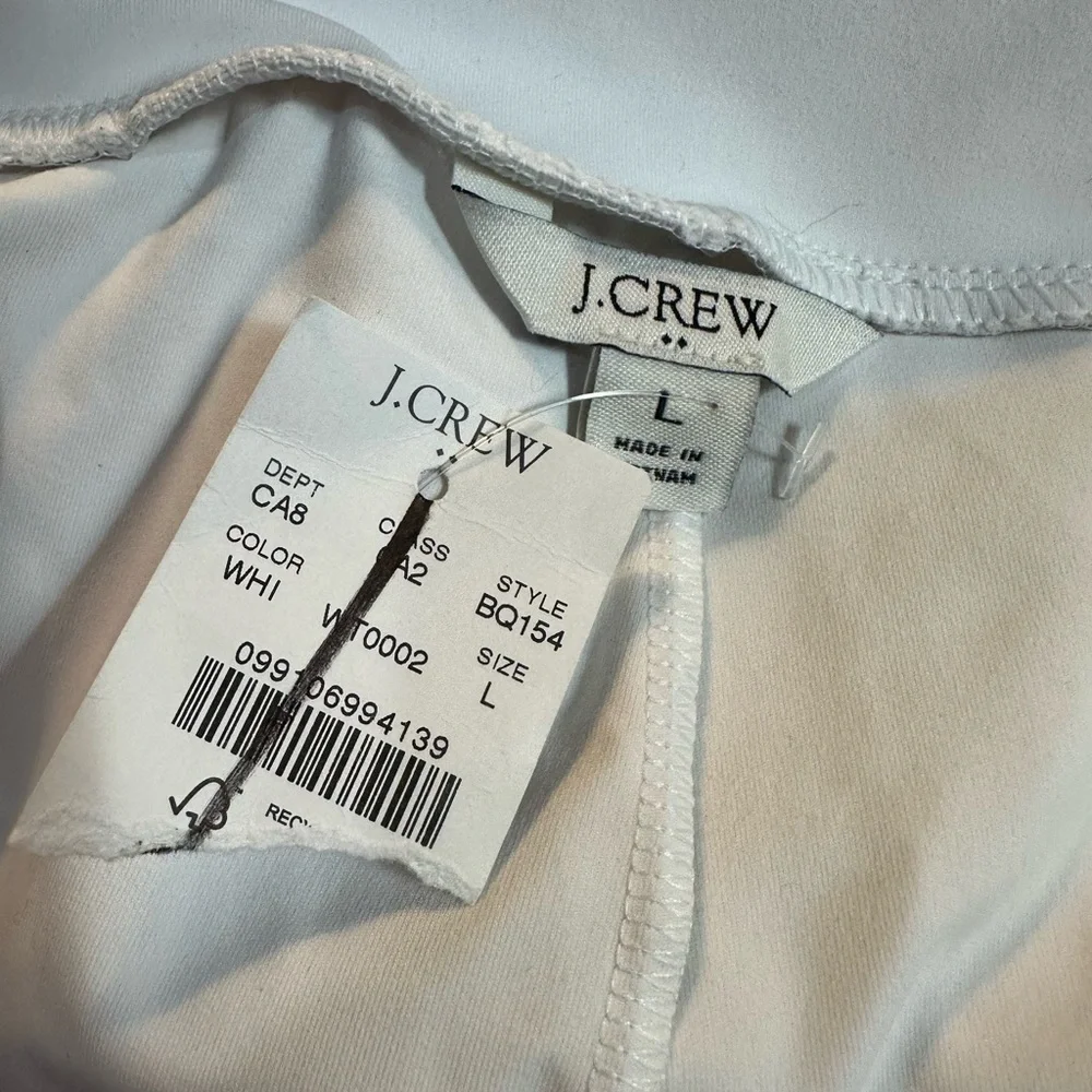 J Crew Pleated Active Skort Skirt White Large NWT